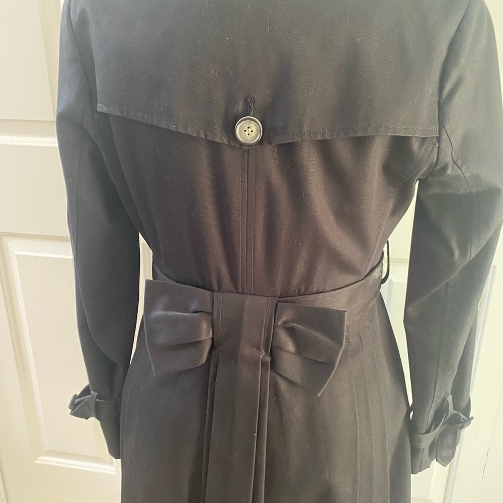 Sinclaire 10 Elegant Black Bow Trench Coat